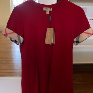 Burberry red short sleeve top